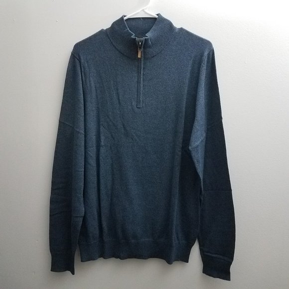 Nordstrom Other - Nordstorm Men Half Zip Knit  Blue Top Medium NWT